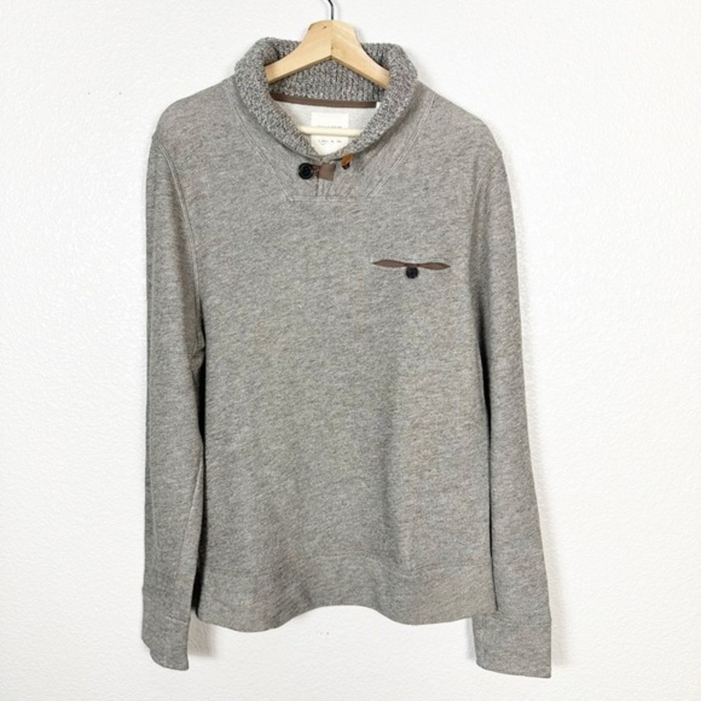 Billy Reid Sweater Medium Preppy Shiloh‎ Shawl Collar Pullover Textured Knit